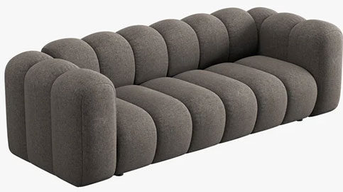 Sofá modular tres plazas chenille Lupine