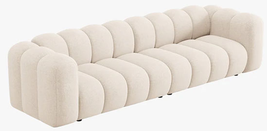 Sofá modular cuatro plazas chenille Lupine