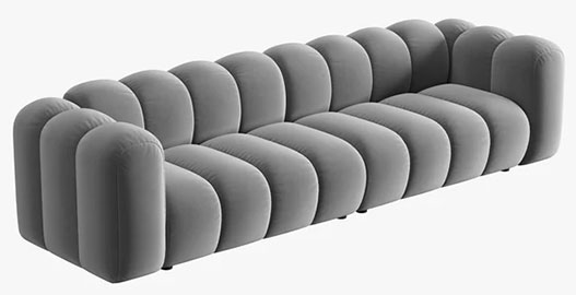 Sofá modular cuatro plazas terciopelo Lupine