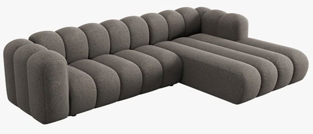 Sofá de esquina chenille más de 4 plazas Lupine