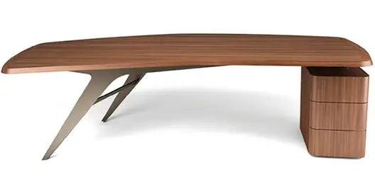 Mesa de escritorio nogal y metal Diver Bonaldo