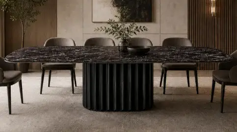 Mesa de comedor esquinas redondeadas Dorian Bonaldo