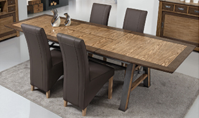 Mesa de comedor extensible industrial Tenan