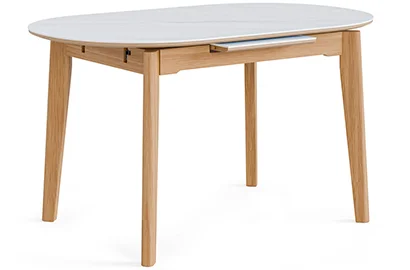 Mesa de comedor extensible roble y porcelánico Velma