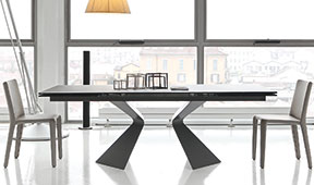 Mesa de comedor extensible cristal negro Prora Bonaldo