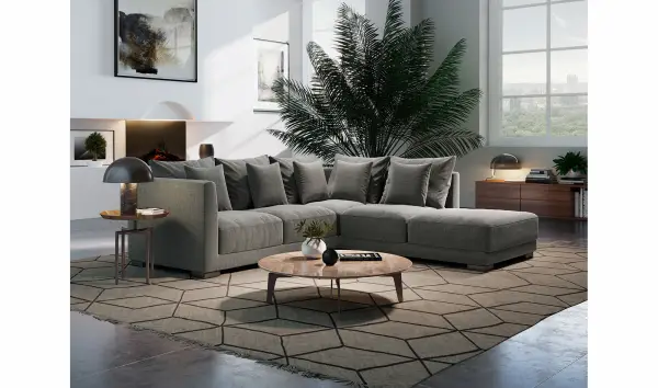 Sofá con chaise longue de diseño Tintoretto
