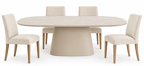 Mesa de comedor cemento y porcelánico Iris Mesa de comedor cemento y porcelánico Iris
