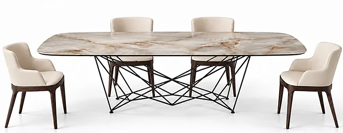 Mesa de comedor ovalada moderna Gordon Mesa de comedor ovalada moderna Gordon