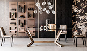 Mesa de comedor brushed bronze Planer Cattelan