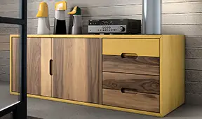 Mesa de televisión 2 puertas 4 cajones industrial Loft
