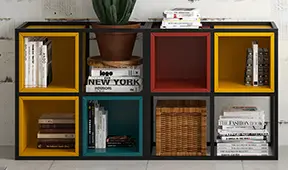 Librería baja industrial Loft