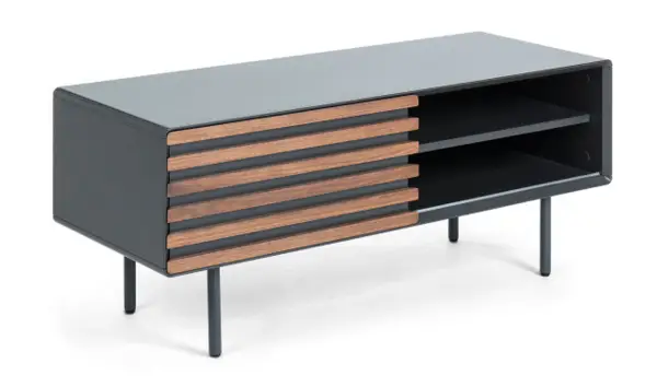 Mueble tv 1 puerta grafito vintage Kesia