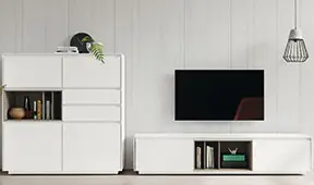 Mueble tv blanco lacado Gael