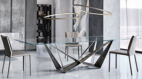 Mesa de comedor cristal Skorpio Cattelan