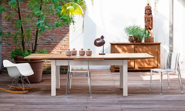 Mesa de comedor extensible roble macizo Abele