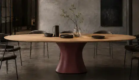 Mesa de comedor ovalada roble macizo Crise Devina Nais