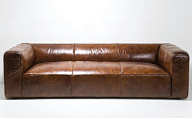 Sofa piel 3 plazas Vintage Cubetto Kare