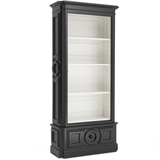 Librera clsica de madera Elegancia blanca y negra