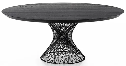 Mesa de comedor redonda madera y metal Web by Riva 1920