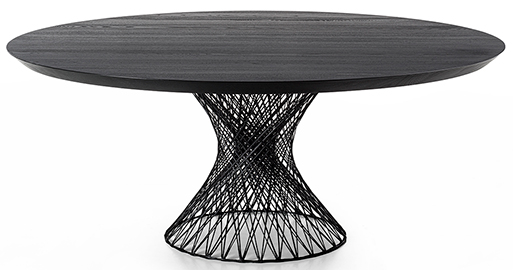 Mesa de comedor redonda madera y metal Web by Riva 1920