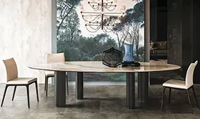 Mesa de comedor ovalada keramik Roll Cattelan