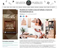 Muebles en madera natural tallada a mano