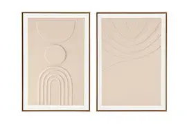 Set 2 Cuadros Crema relieve Caryt Set 2 Cuadros Crema relieve Caryt