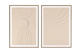 Set 2 Cuadros Crema relieve Caryt