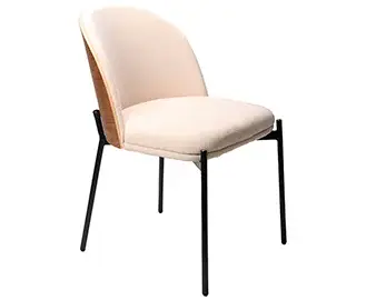 Silla metal y nogal tapizada Ingrid