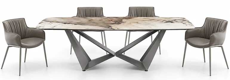 Mesa de comedor ovalada cerámica moderna Skorpio Mesa de comedor ovalada cerámica moderna Skorpio