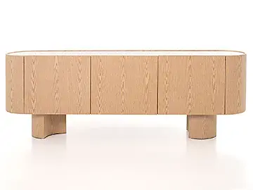 Aparador en madera de roble y tapa porcelánica Irina