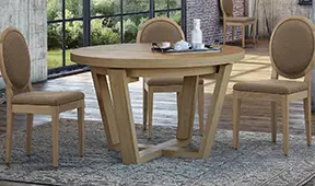 Mesa de comedor redonda extensible nórdica Belagio