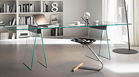 Mesa de escritorio cristal Kastel by Tonelli