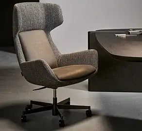 Sillón de despacho tapizado Newton Bonaldo