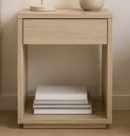 Consola estrecha 1 cajón roble nórdica Osaka
