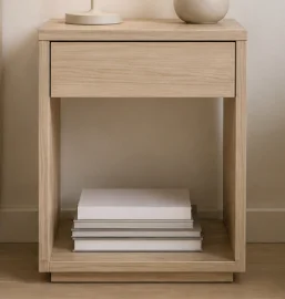 Consola estrecha 1 cajón roble nórdica Osaka