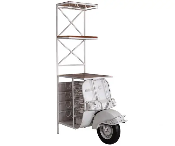 Mueble botellero forja frontal Vespa.