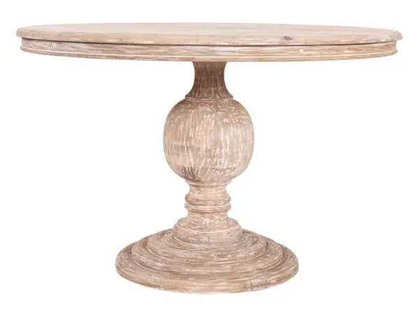 Mesa mango tallada patina