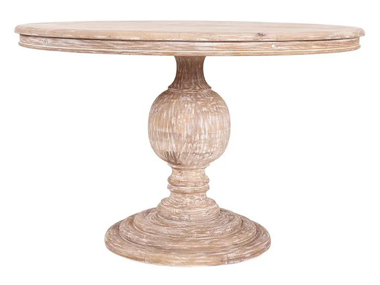 Mesa mango tallada patina