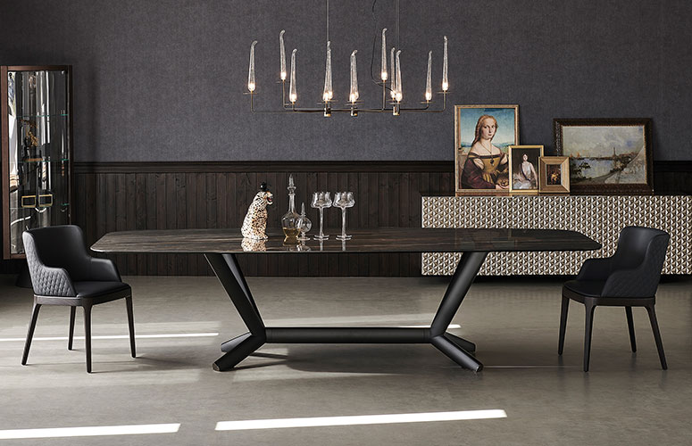 Mesa de comedor cristal rectangular Spyder Cattelan de lujo en  . Tu tienda de muebles de lujo