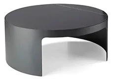 Mesa de centro redonda metal y porcelánico Nomi