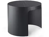 Mesa auxiliar redonda metal y porcelánico Nomi