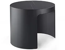 Mesa auxiliar redonda metal y porcelánico Nomi