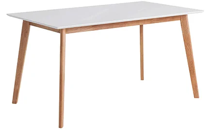 Mesa de comedor roble y lacado blanco Marei Mesa de comedor roble y lacado blanco Marei