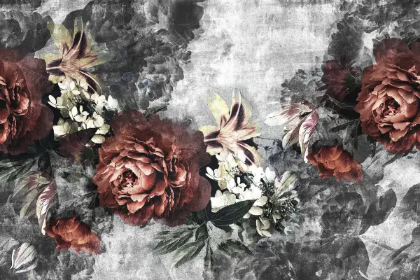 Papel pintado Rose et Noir 02 by Instabilelab