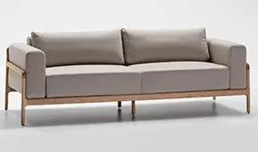 Sofá Portobello fresno y tela beige