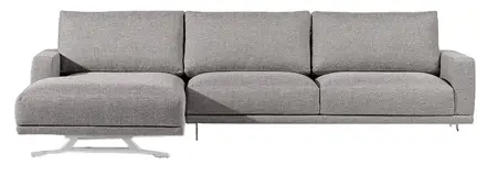 Sofá con chaiselongue tapizado patas metal Marvin