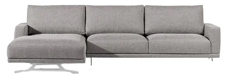 Sofá con chaiselongue tapizado patas metal Marvin Sofá con chaiselongue tapizado patas metal Marvin