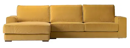 Sofá con chaiselongue tapizado Louis