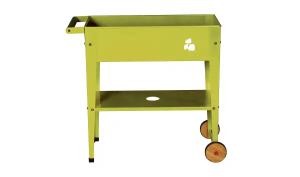 Huerto urbano rectangular con ruedas